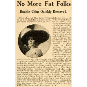  1910 Ad Mae Edna Wilder Weight Loss Treatment Fat Folks 