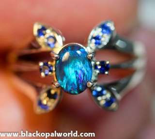 Solid Black Opal Sterling Silver Ring Size 7 MICKS  