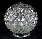 Vintage Diamond Point Glass Globe Light Shade  