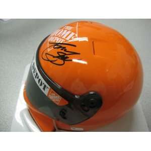  Tony Stewart Signed Home Depot Mini Helmet GAI COA 