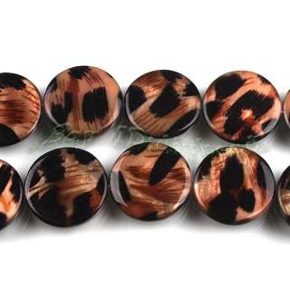 1x String Multicolour Leopard Charms Jewelery Making Shell Beads 20mm 