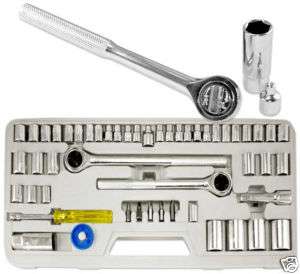 NEW 52 PIECE SAE AND METRIC SOCKET WRENCH TOOL SET KIT  