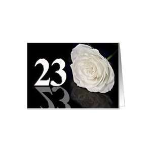  23rd Birthday card with a white rose Card: Toys & Games