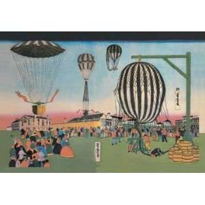   Launching of Hot Air Balloons 28x42 Giclee on Canvas