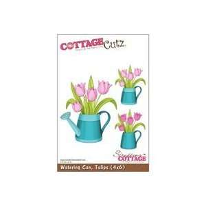 CottageCutz Die 4X6 Watering Can With Tulips 