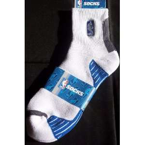  White/Royal Blue NBA Logoman Vortex Quarter Socks Size 