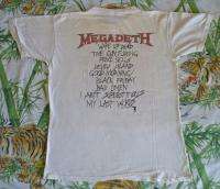 MEGADETH Vintage Concert SHIRT 80s TOUR T RARE ORIGINAL AUTOGRAPHED 