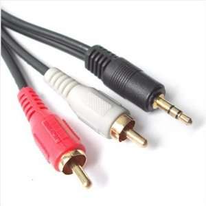  Cmple   12 ft 3.5mm Mini Plug to 2 RCA Hook Computer To 