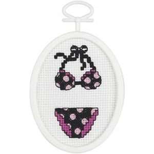  Polka Dot Bikini Mini Counted Cross Stitch Kit   2 1/4X2 