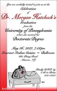 Medical Themed Invitations are perfect for your Doctor or Nurses 