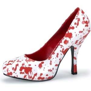  Pleaser Zombie Prom Carrie Blood Splatter White 5 Shoes 
