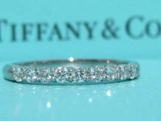 TIFFANY & CO. SHARED SETTING WEDDING PLATINUM DIAMOND BAND RING NEW 