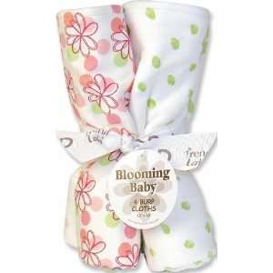  Hula Baby Burp Cloth Blooming Bouquet White Baby