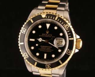   18K/SS Rolex Submariner Ref. 16613 Black Dial   Box & Papers  