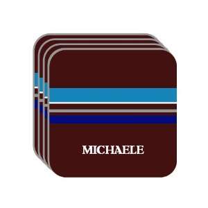 Personal Name Gift   MICHAELE Set of 4 Mini Mousepad Coasters (blue 