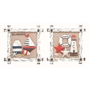   24 in. H x 24 in. W Wood Metal Wall Decor   Set of 2: Home & Kitchen