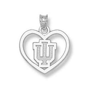 Indiana University IU Hoosiers Sterling Silver Heart Pendant