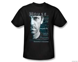 Officially Licensed House M.D Houseisms Adult Shirt S 3XL  