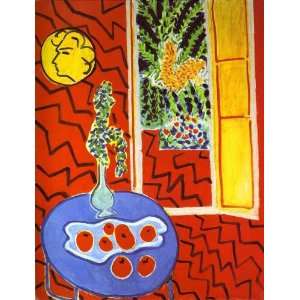   Matisse   24 x 32 inches   Red Interior. Still Life on a Blue