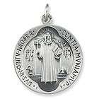 Saint St Benedict Sterling Silver Exorcism Religious Medal W 18