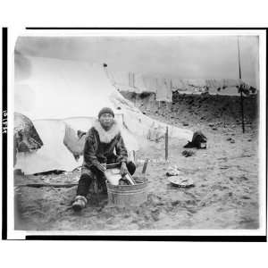   tent,clothes line,Eskimos,Inuits,Nome,AK,Goetze,c1906