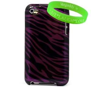 Classic Purple Animal Print Zebra Hard Cover for iTouch 4 Snap on Case 