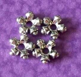SILVER TONE SPIKE SPACER SPACER 11MM 25 PIECES 8 1165  