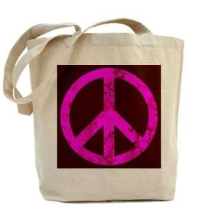  Tote Bag Peace Symbol Grunge PinkR 
