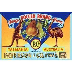  Vintage Art Fancy Soccer Brand Pears   22608 0