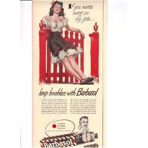 1947 Barbasol Shaving Cream original color magazine ad. that measures 
