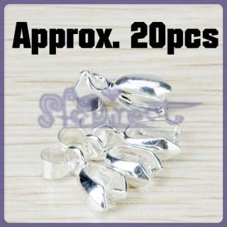 20X Silver Plate Pendant Pinch Bails 16mm Necklace DIY  