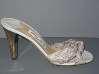 JIMMY CHOO White Taupe Shoes Heels Sandals 36 NEW NIB  