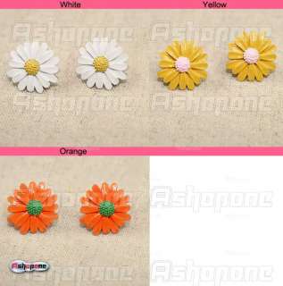 Lovely Little Daisy Flower Studs Earrings 3 Colors  