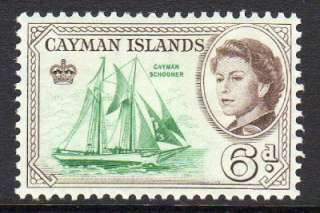 Cayman Islands 6d Stamp c1962 Mounted Mint H841  