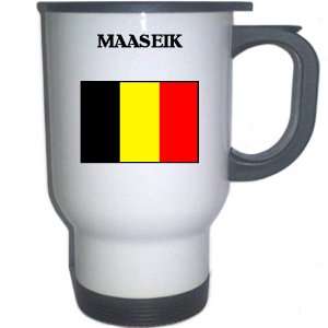  Belgium   MAASEIK White Stainless Steel Mug Everything 