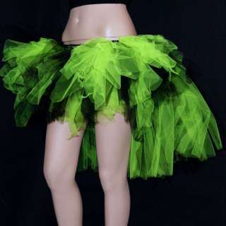 UV Lime Green Black Knee Trashy Bustle TuTu Tulle Skirt  