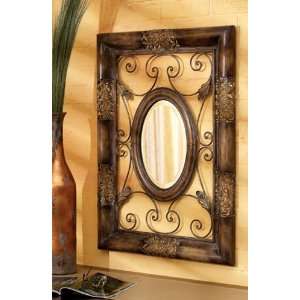  30 Striking Oval Mirror with Gold and Bronze Square 