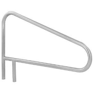  DECK MOUNTED STAINLESS STEEL 3 BEND STAIR RAIL WITH BRACE 