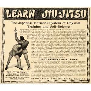 1904 Ad Learn Jiu Jitsu Vital Touch Y K Yabe School   Original Print 