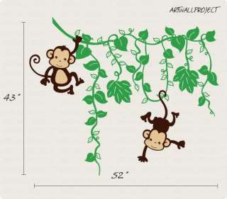 Nursery Wall Decal Monkey in Jungle A type with monkey  