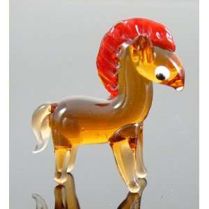  Horse Miniature Glass Figurine Approx 1 Inch Long, 1 Inch Tall 