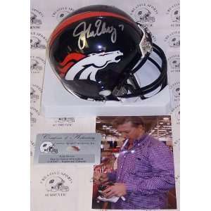    John Elway Hand Signed Broncos Mini Helmet Sports Collectibles