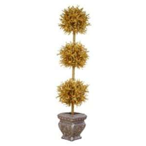   Sterling 5 ft. 3 Ball Gold Tinsel Potted Pre lit Tree: Home & Kitchen