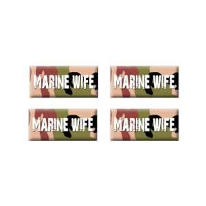  Marine Wife   3D Domed Set of 4 Stickers: Automotive