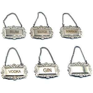  Engraved Liquor Decanter Labels   Set of 6: Kitchen 