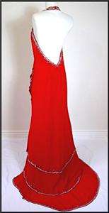 LADIES VINTAGE 1970S RED LATINO STRICTLY COME DANCING BALLROOM STAGE 