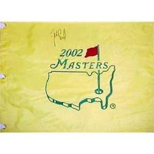  Justin Leonard Autographed 2002 Masters Golf Pin Flag 