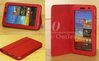   Samsung Galaxy Tab 7 P6200 P6210 Tablet PC Leather Stand Case Red Hot