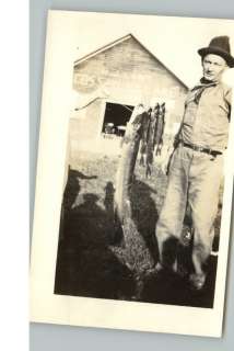 Man Shows Fishing Catch   Cossayuna Lake NY RPPC  