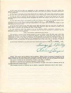 GEORGE RILEY VINTAGE 1942 ORIGINAL SIGNED AGENT CONTRACT W.C. FIELDS 